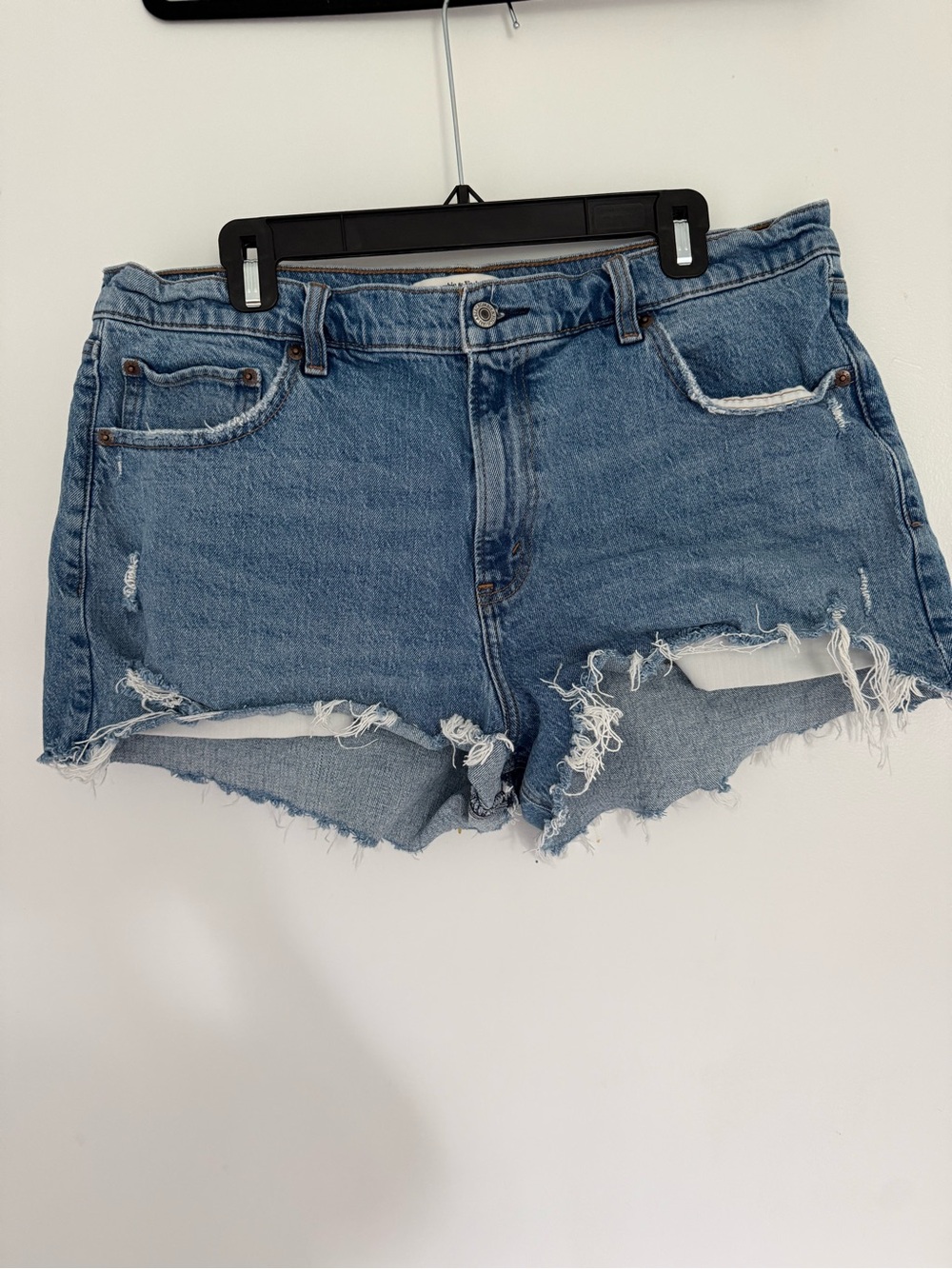 Abercrombie & Fitch Light Blue Distressed Denim Cutoff Shorts